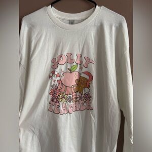 Gildan Brand Teacher Holiday Long Sleeve Shirt.